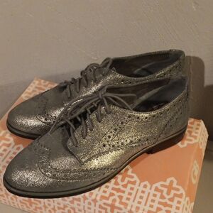Gianni Bini Glittering Silver Brogues